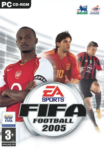 Die deutsche Variante von FIFA Football 2005 zeigt Patrick Vleira, Fernando Morientes und Andriy Shevchenko auf dem Cover.