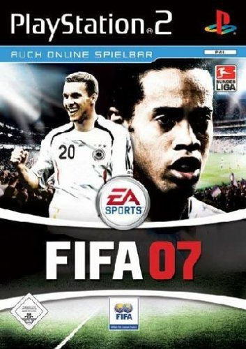 Lukas Podolski ziert auch in FIFA 07 das Cover neben Ronaldinho.