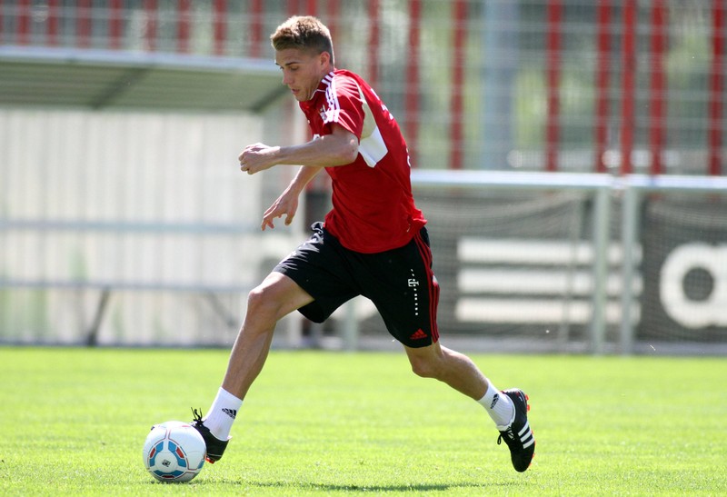 Nils Petersen nahm 2011 beim Mannschaftstraining des FC Bayern München teil.