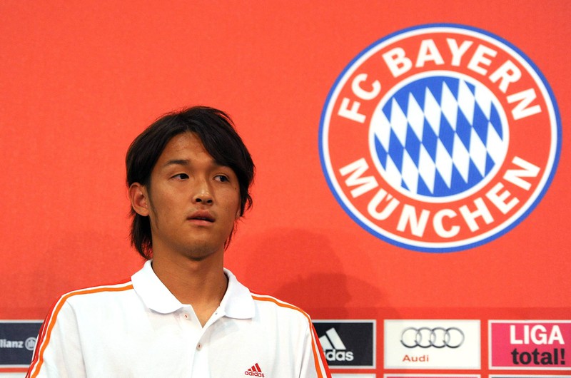 Takashi Usami bei seiner Vorstellung beim FC Bayern München