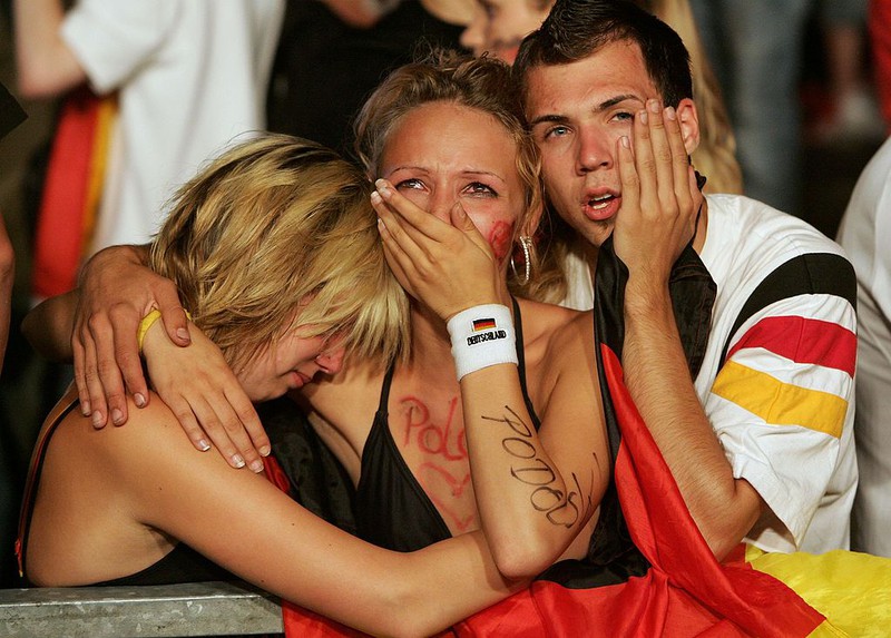 Enttäuschte Deutschland Fans bei der Fußball WM 2006