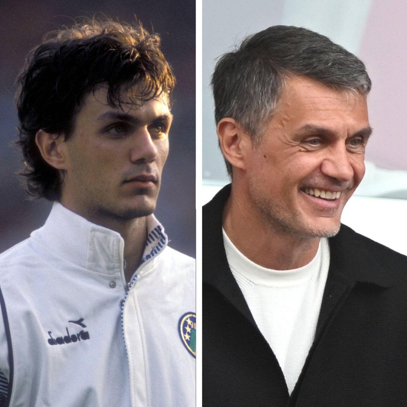 Fußballer Paolo Maldini  hat immer noch kurze Haare.