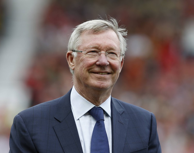 Man erkennt Sir Alex Ferguson, der als erfolgreichster Trainer der Welt gilt