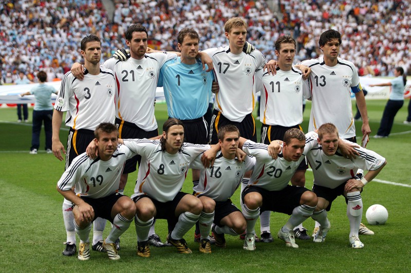 Es ist die deutsche Nationalmannschaft bei der WM 2006 zu erkennen