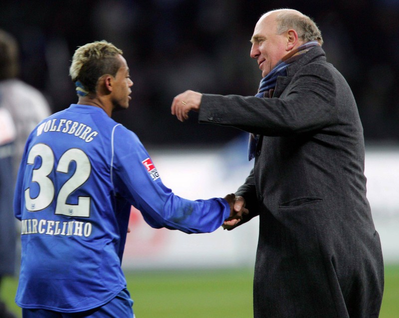 Marcelinho verabschiedet sich von Manager Dieter Hoeneß (Hertha)