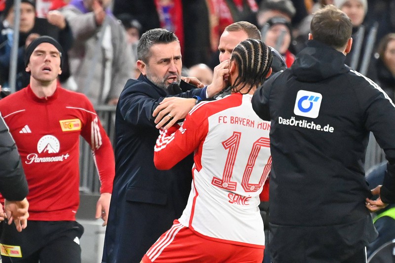 Union Berlins Trainer Nenad Bjelic attackierte im Spiel gegen den FC Bayern München Leroy Sané