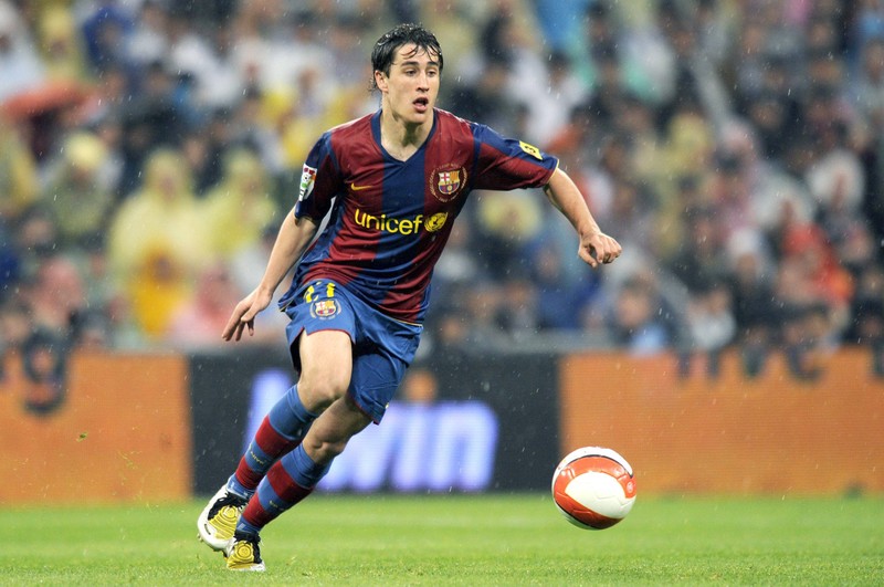 Bojan Krkic jubelt im Trikot des FC Barcelona.