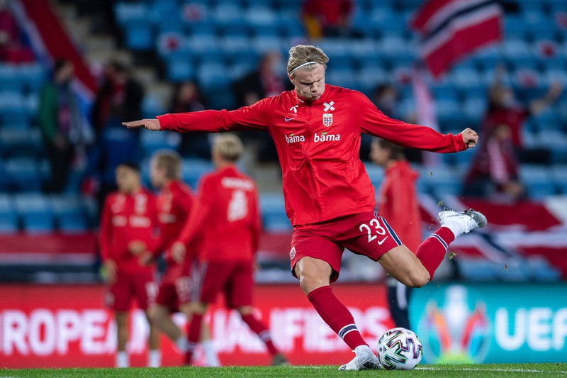 Erling Haaland läuft für die norwegische Nationalmannschaft auf.