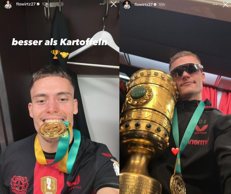 Florian Wirtz reagiert genial auf das Kartoffelranking. Nach dem DFB-Pokalfinale teilt er ein Foto auf Instagram